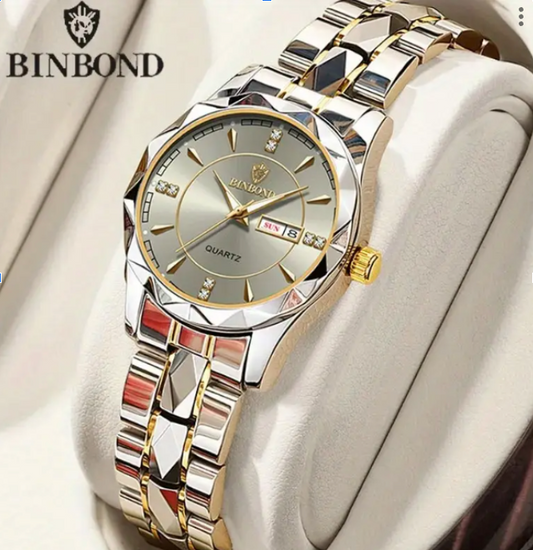 BINBOND Luxury Fashion Calendar Date Women's Quartz Watch