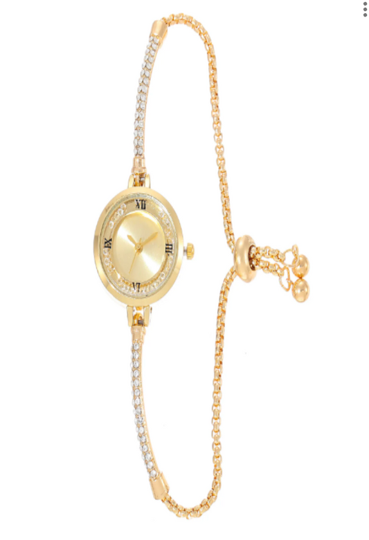 Gold Fine Strap Ladies Watch