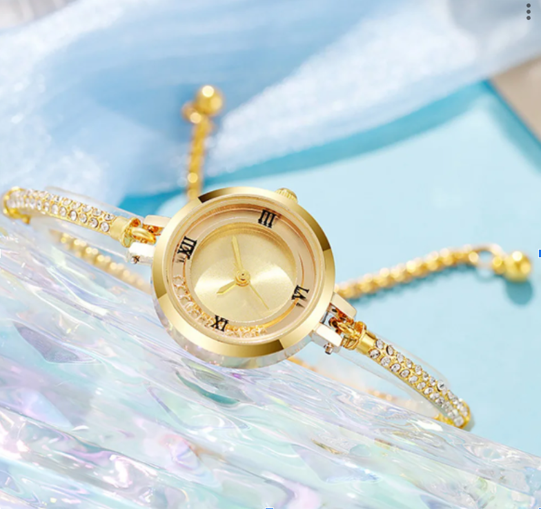 Gold Fine Strap Ladies Watch