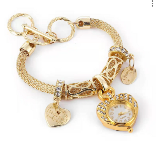 Heart Bangle Watch Set